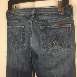7FAM A-Pocket Rhinestone Jeans Denim Bootcut Bling